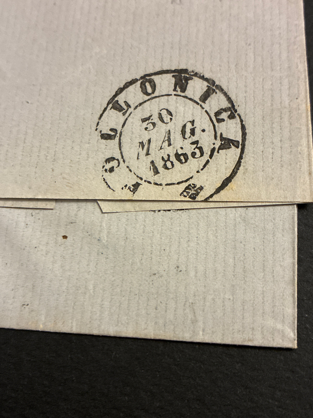 Busta 29/05/1863 Regno d'Italia 15 C. Litografico I Tipo per Follonica con Lineare Batini e Nota Manoscritta