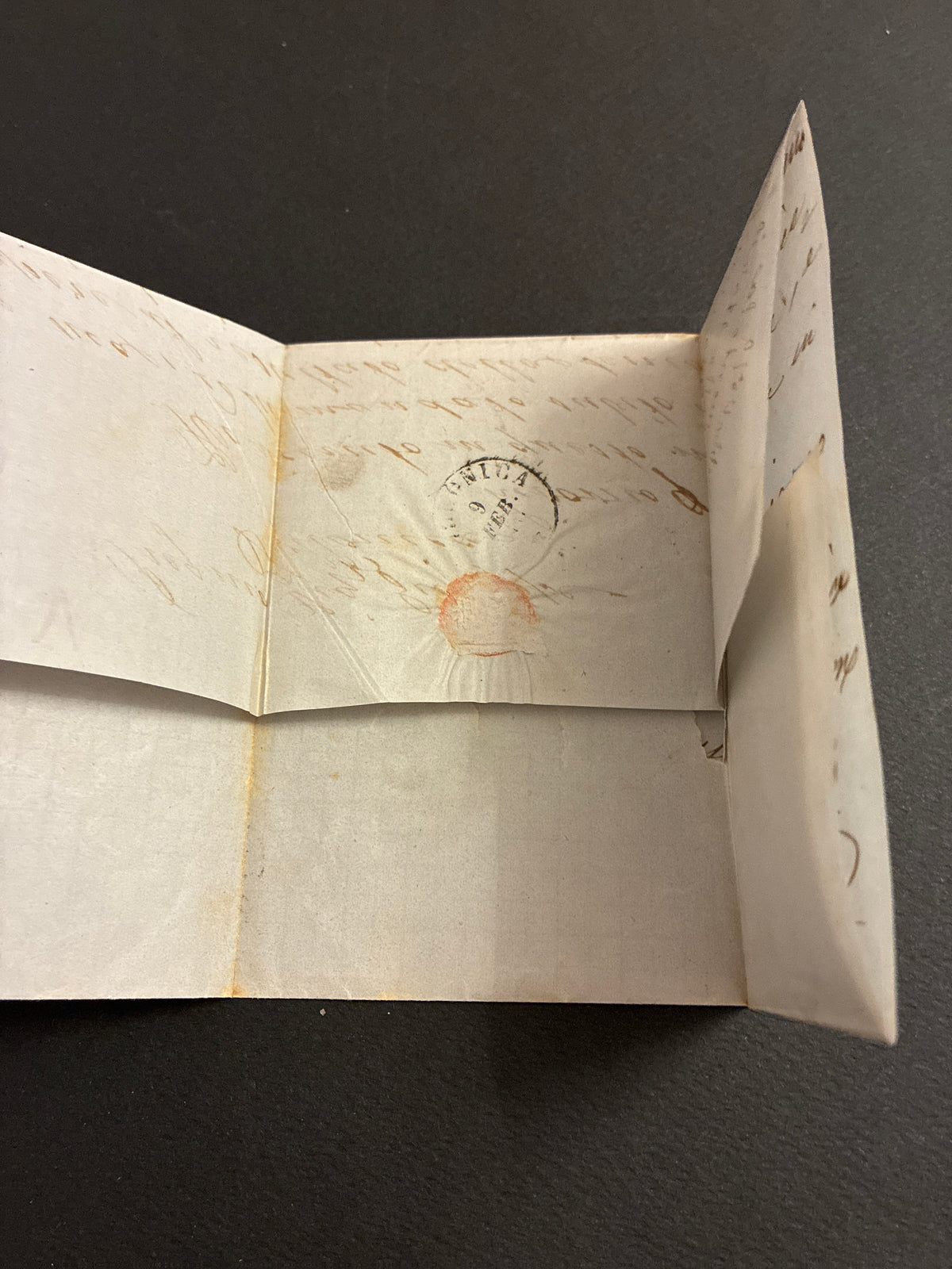 Lettera del 1870 da Livorno a Follonica affrancata con francobollo da 20 centesimi