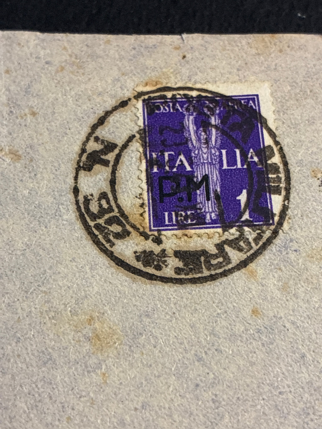 1941, Posta Militare 82: Busta di Via Aerea con Francobollo da 1 Lira Sovrastampato P.M. Spedita dal Fronte Albanese per Roma