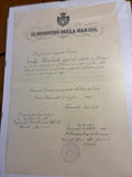 Raro Decreto Ministeriale 1909 Stipendio Regia Marina Umberto Lugli - Ministro Mirabello Timbro Viola - Incorniciato Storia Sabauda