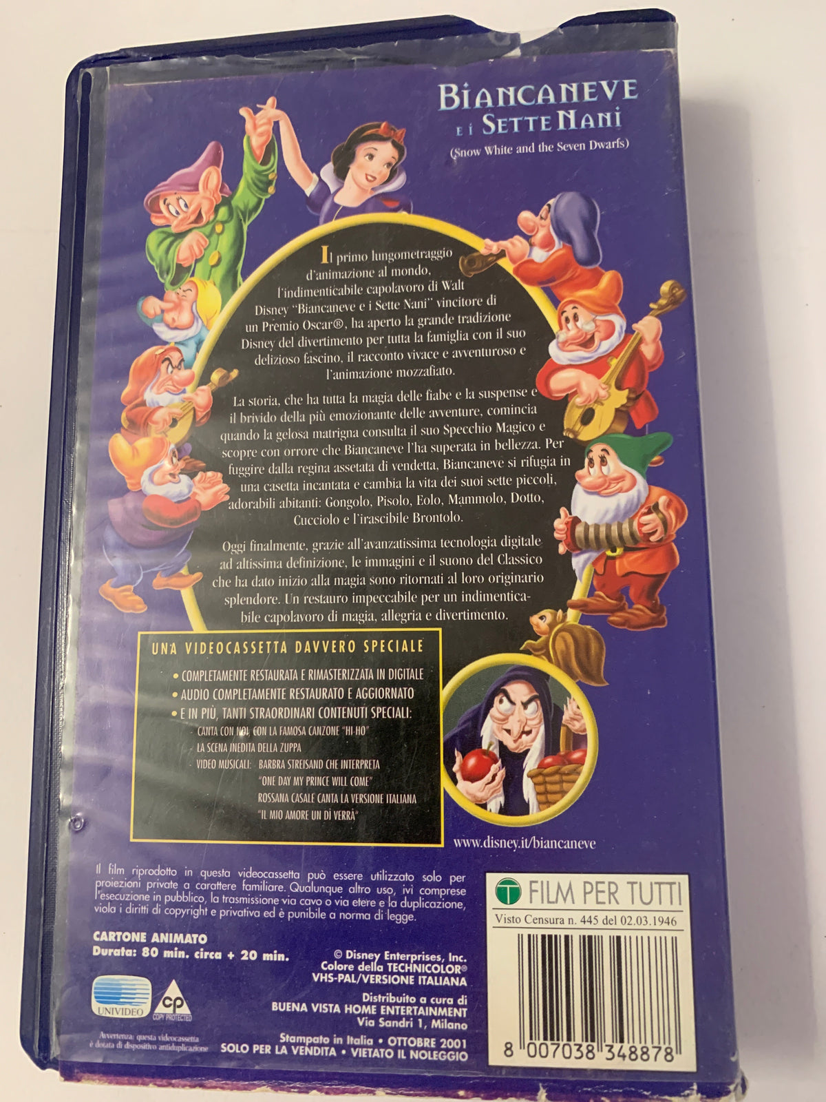 Lotto 4 VHS Classici Walt Disney - Il Gobbo di Notre Dame II, Pocahontas, Red e Toby, Biancaneve