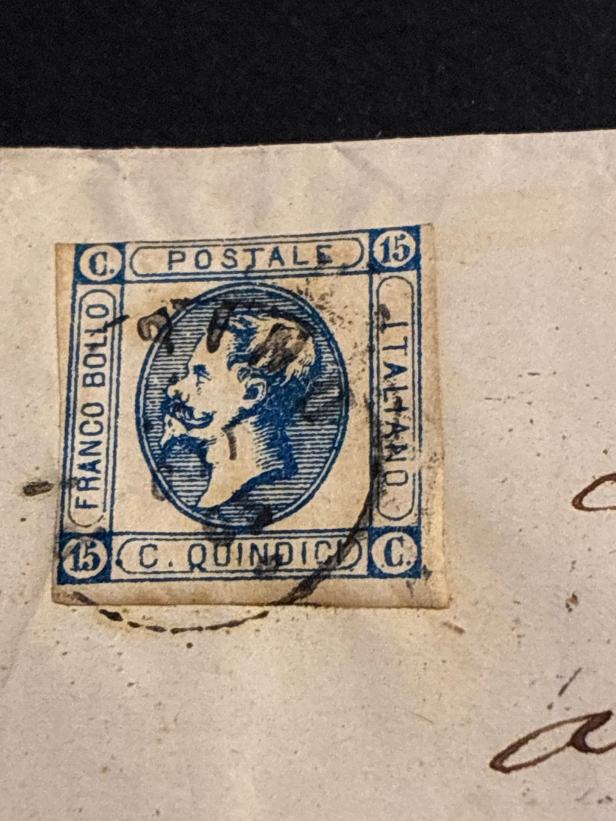 REGNO D'ITALIA 1863 - Lettera con Francobollo 15 Centesimi Litografico II Tipo e Sigillo in Ceralacca