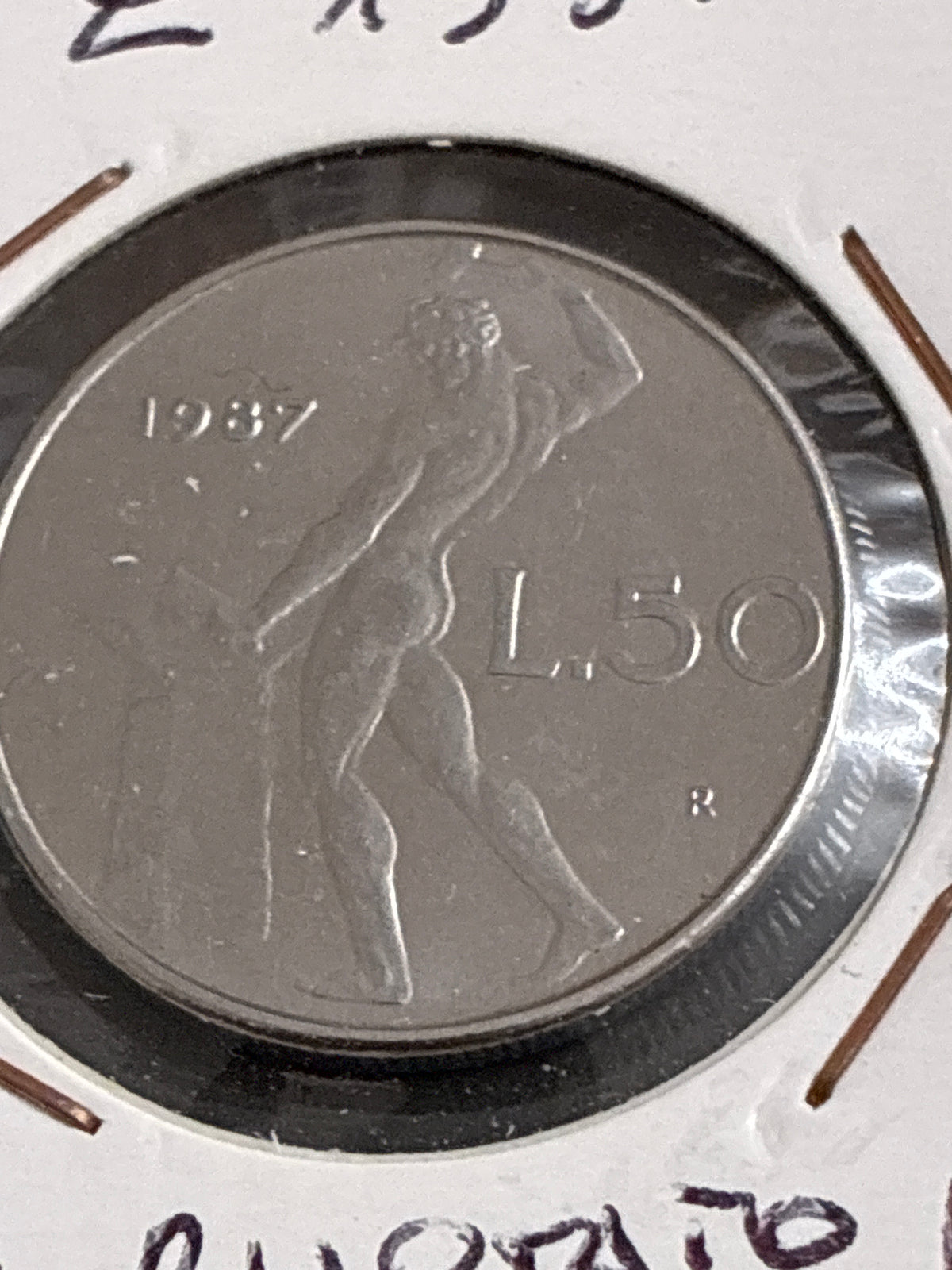 50 Lire 1987 Vulcano Repubblica Italiana - Errore di conio Asse Ruotato di 100°