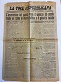GIORNALE ORIGINALE 1 Maggio 1945 La Voce Repubblicana - FINE MUSSOLINI E LIBERAZIONE MILANO Rarità