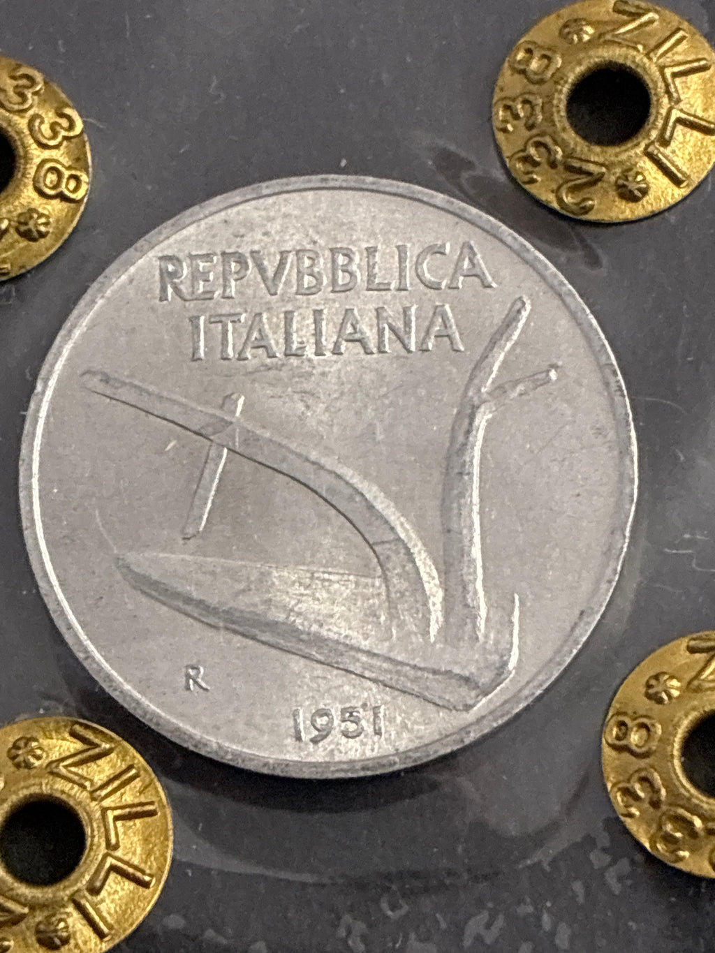 Moneta 10 Lire 1951 "Spighe" in Perizia FDC