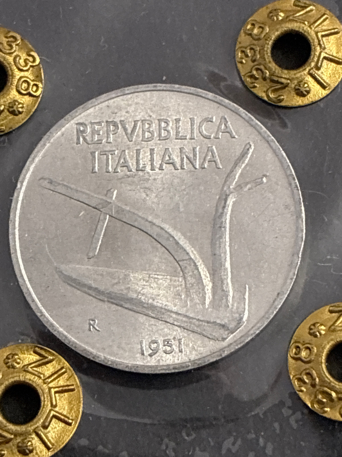 Moneta 10 Lire 1951 "Spighe" in Perizia FDC