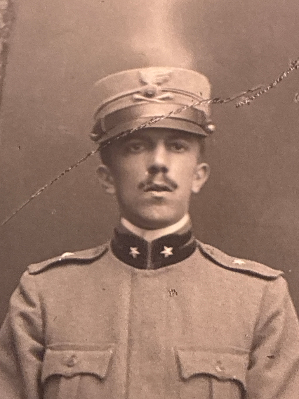 Foto Cartolina WW1 Carlo Dabalà Ufficiale Regio Esercito Carta Tensi Militaria Rara