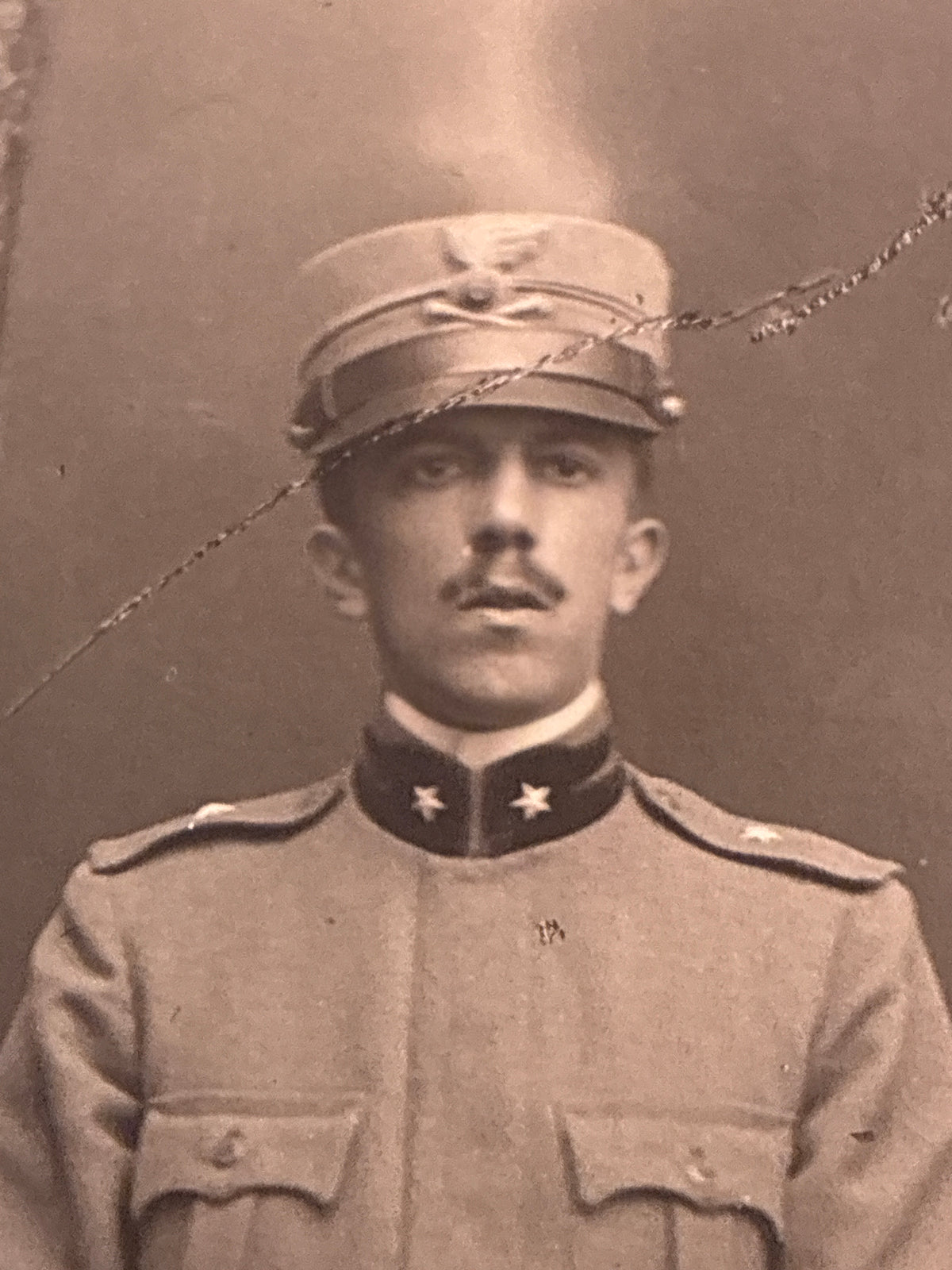Foto Cartolina WW1 Carlo Dabalà Ufficiale Regio Esercito Carta Tensi Militaria Rara