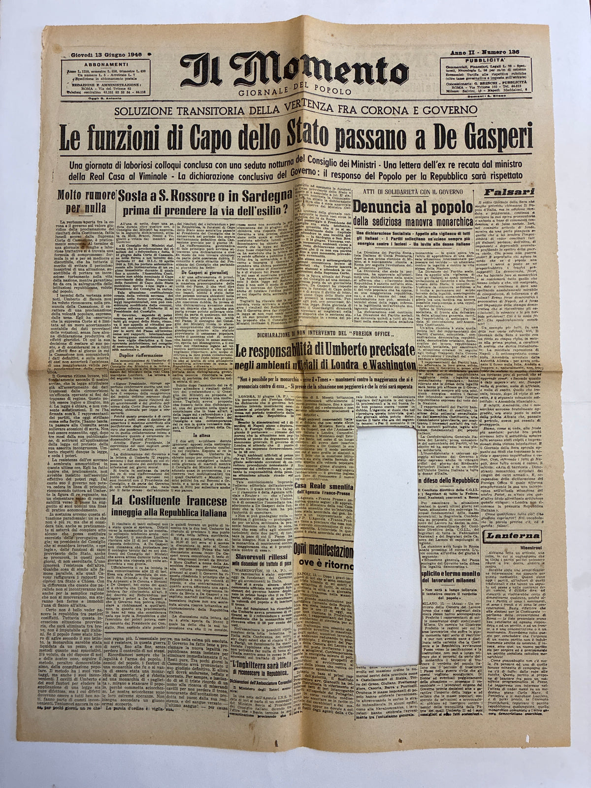 Lotto Giornali Originali Epoca 1944 1946 Per Collage Montaggi Artistici E Scrapbooking Storico