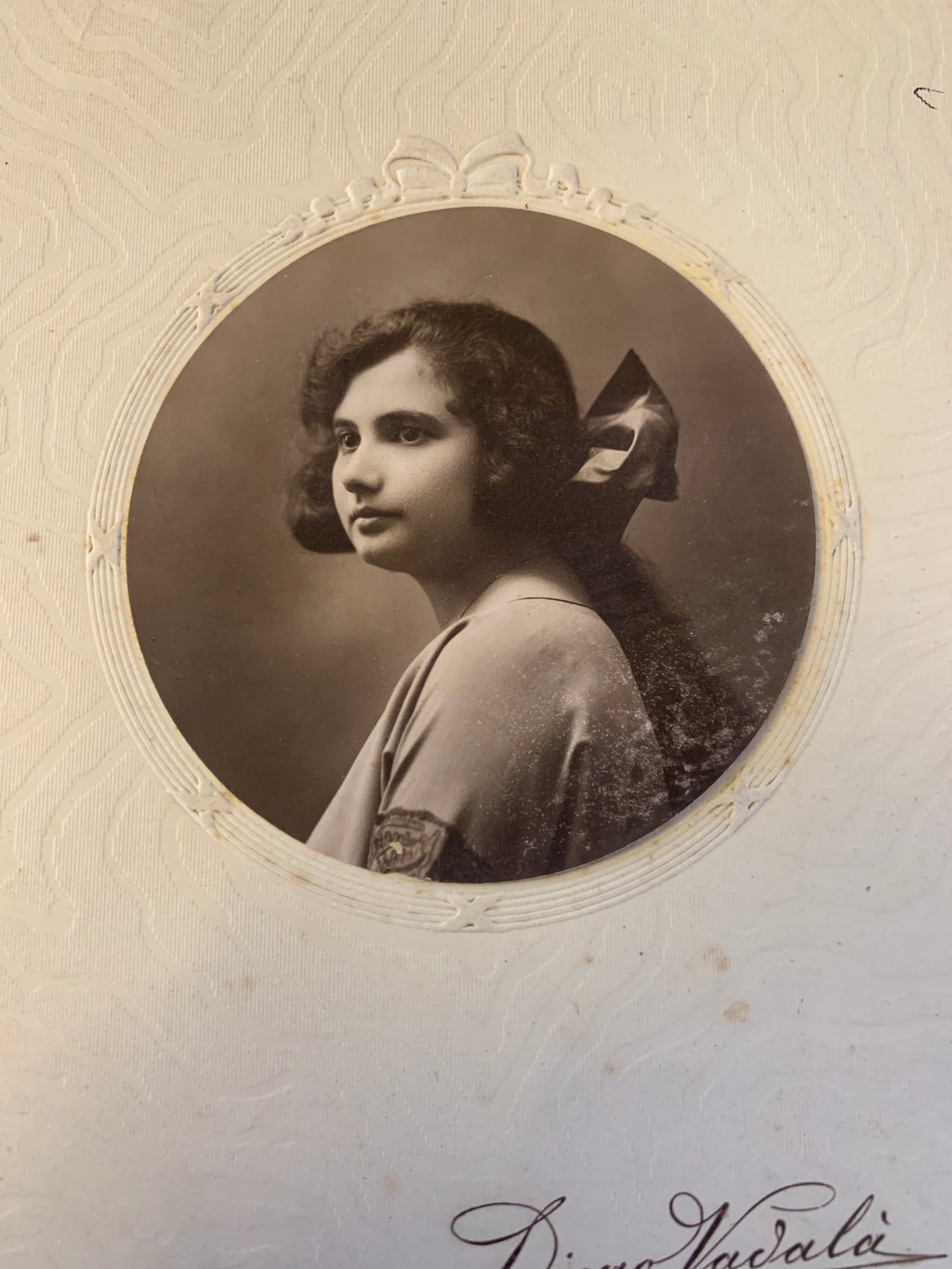 Lotto 2 Antiche Fotografie Ritratti Donna Studio Diego Vadalà Messina D'Epoca