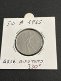 50 LIRE 1965 VULCANO - ERRORE DI CONIAZIONE: ASSE RUOTATO 330°