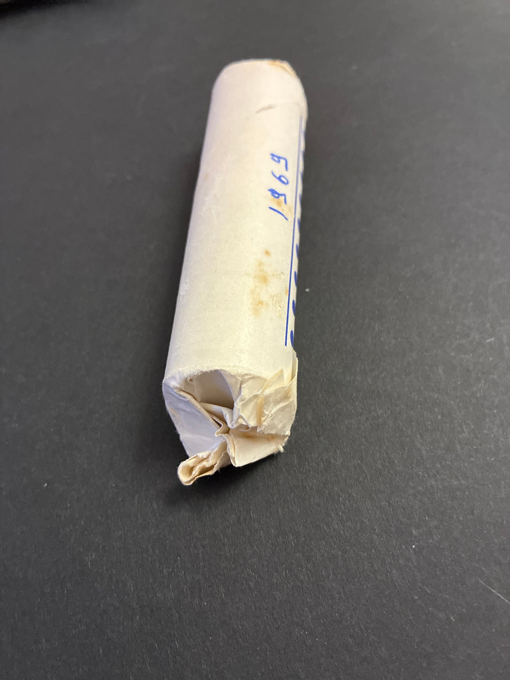 10 Lire Spighe 1969 Rotolino Cartaceo d'Epoca Fatto a Mano Monete da Verificare