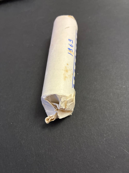 10 Lire Spighe 1969 Rotolino Cartaceo d'Epoca Fatto a Mano Monete da Verificare