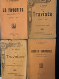 Lotto 4 Libretti d'Opera Lirica D'Epoca Verdi Donizetti La Traviata Trovatore Favorita