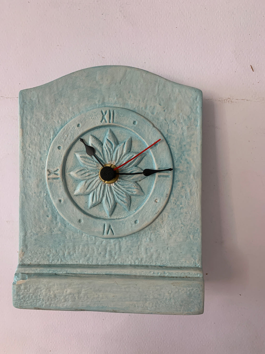 Orologio da Tavolo Vintage "Puntoquattro Anita" in Ceramica Azzurra