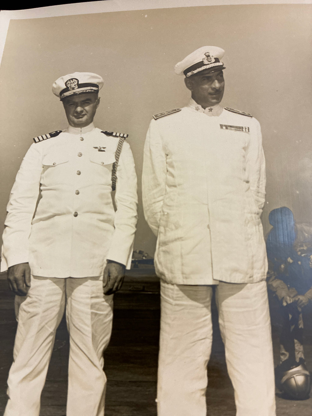 Foto d'epoca originale US Navy 1952 Ammiraglio Emilio Ferreri Capo Stato Maggiore Marina Militare Italiana base Texas cm 20x25