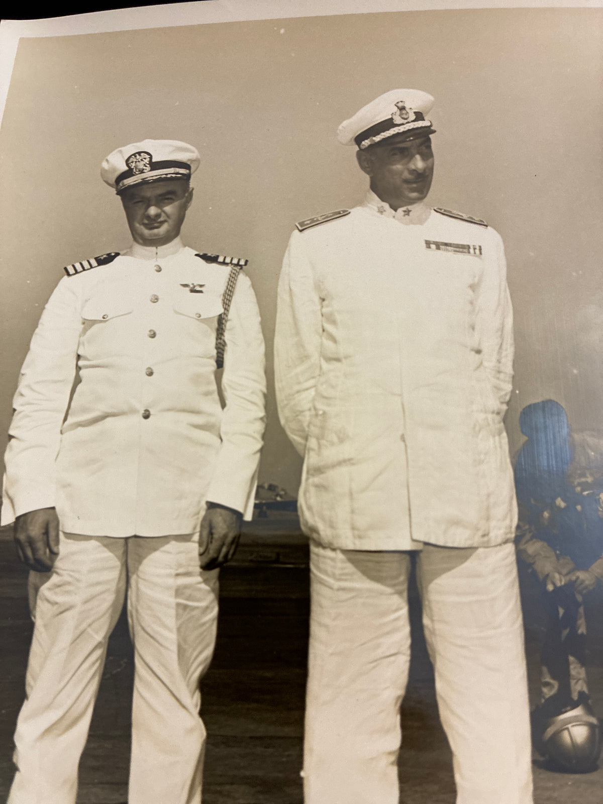 Foto d'epoca originale US Navy 1952 Ammiraglio Emilio Ferreri Capo Stato Maggiore Marina Militare Italiana base Texas cm 20x25