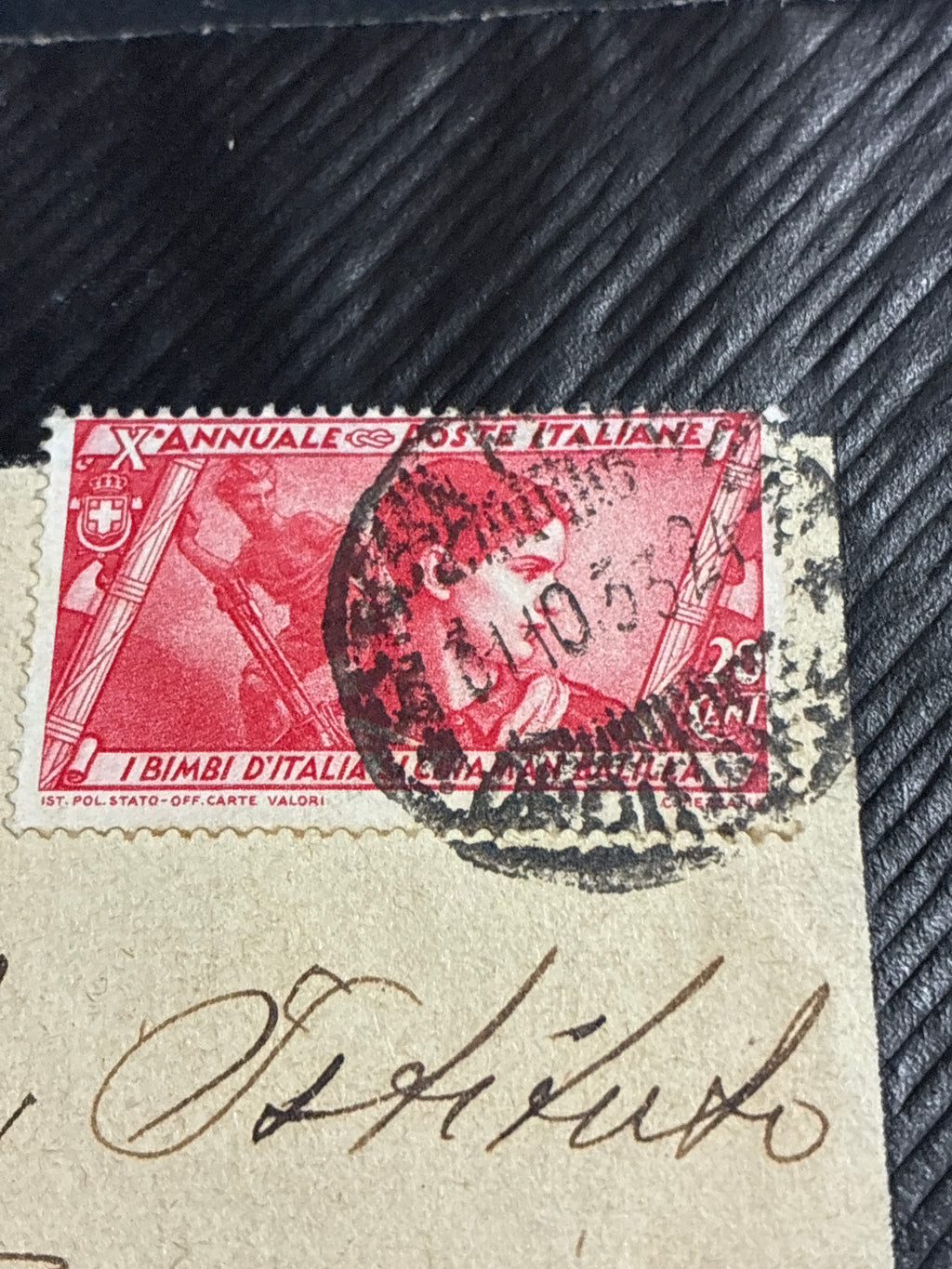 Regno - Lettera di lutto con francobollo commemorativo del 1937