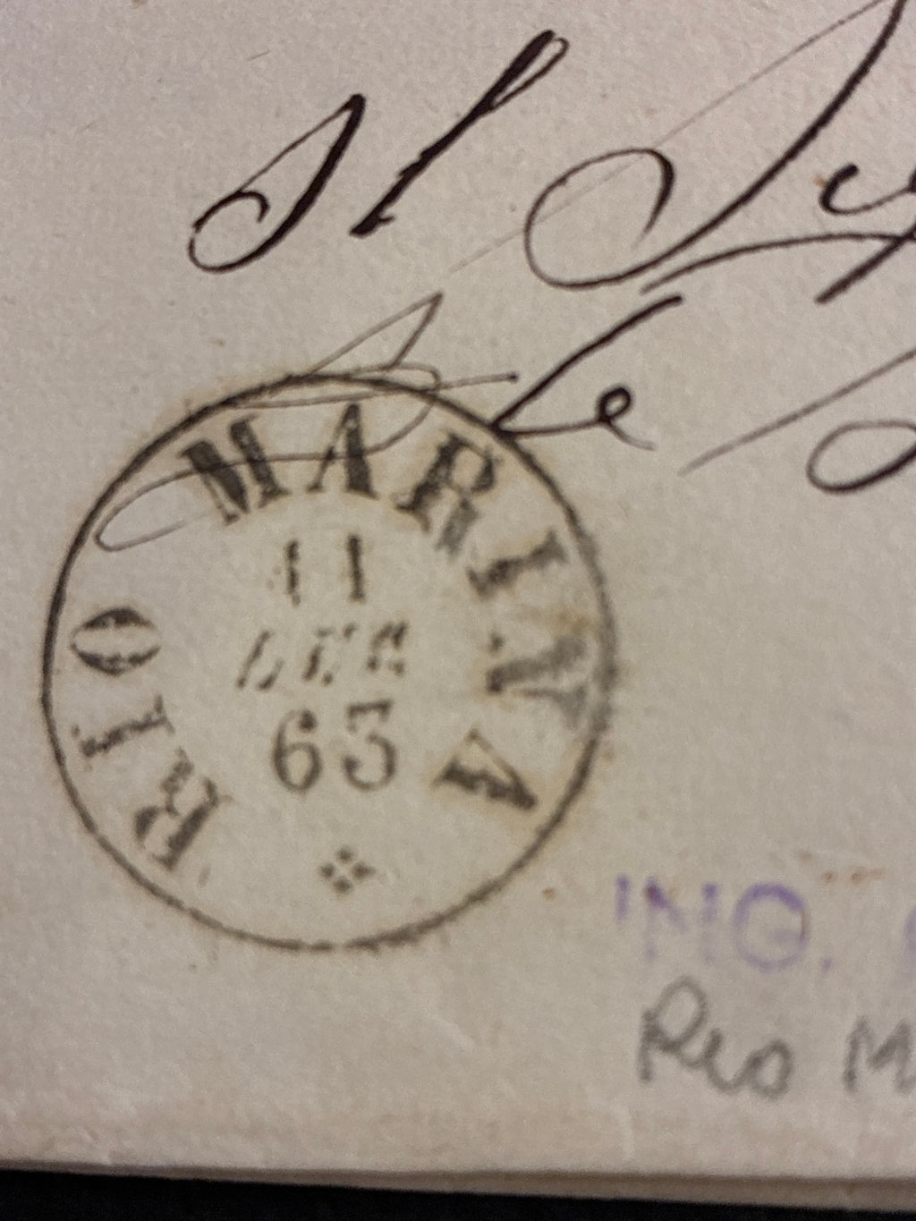Lettera Storica 1863 da Rio Marina (Elba) a Firenze con Francobollo 15c Vittorio Emanuele II
