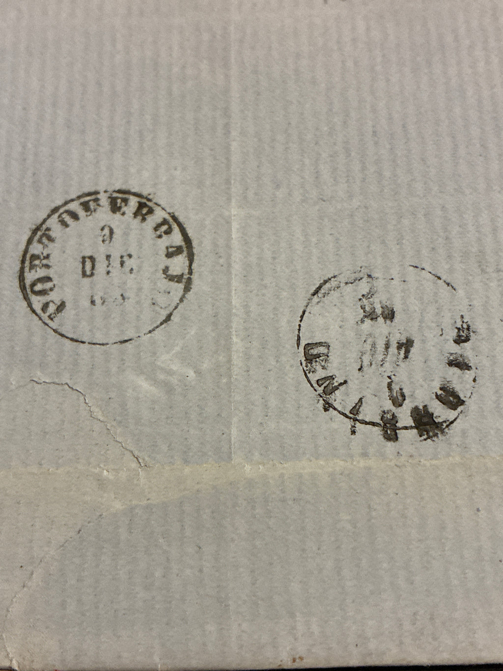 Lettera 1865 con 15 Centesimi Azzurro Primo Tipo "Matraire" in uso tardivo dall'Archivio e Collezione dell'Ing. Curzio Batinio