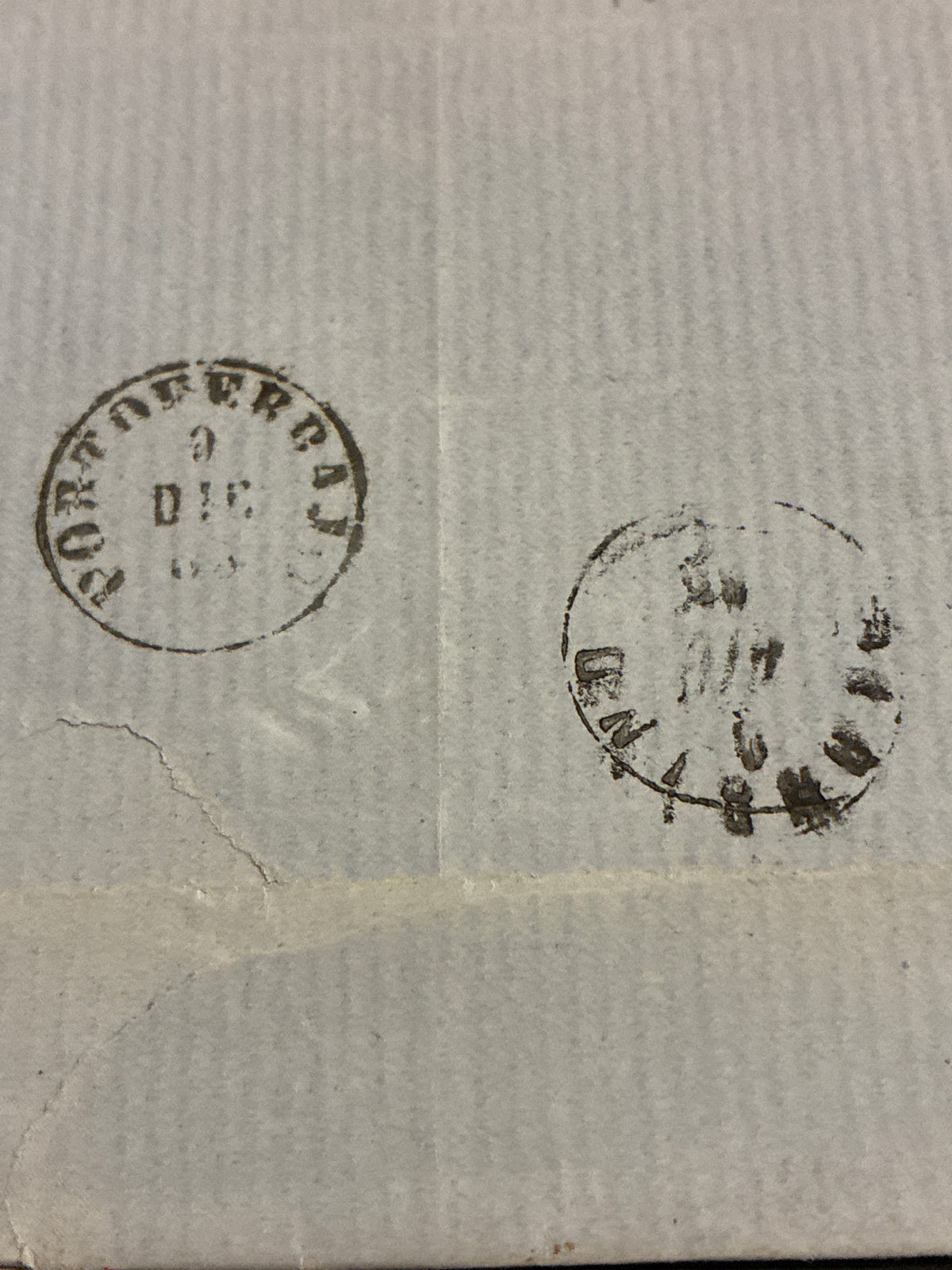 Lettera 1865 con 15 Centesimi Azzurro Primo Tipo "Matraire" in uso tardivo dall'Archivio e Collezione dell'Ing. Curzio Batinio