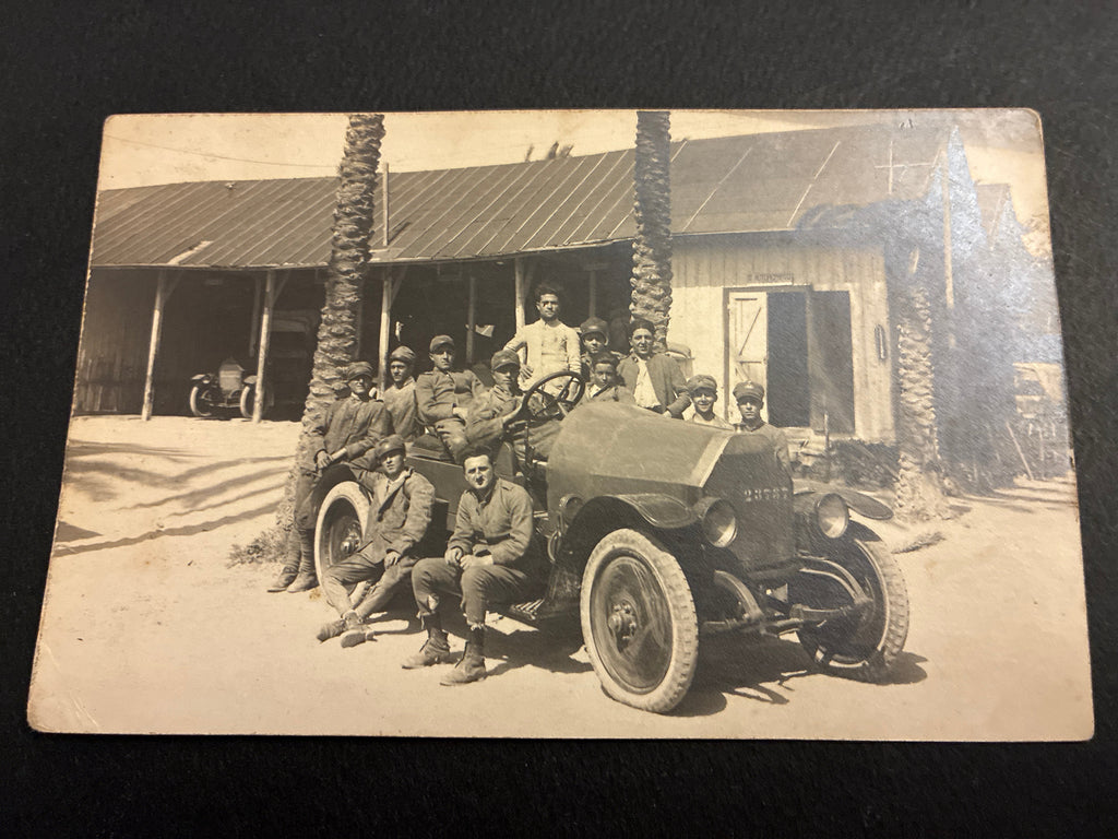 Cartolina Fotografica Militare Regio Esercito Anni '20/'30 - 17° Autoreparto Ufficiali su Automezzo d'Epoca - Rara Non Viaggiata