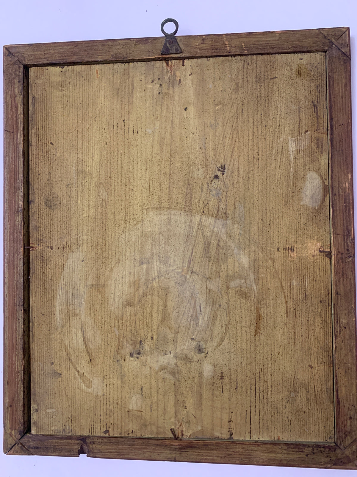 Ritratto Maschile d'Epoca a Carboncino - Disegno Originale in Cornice di Legno