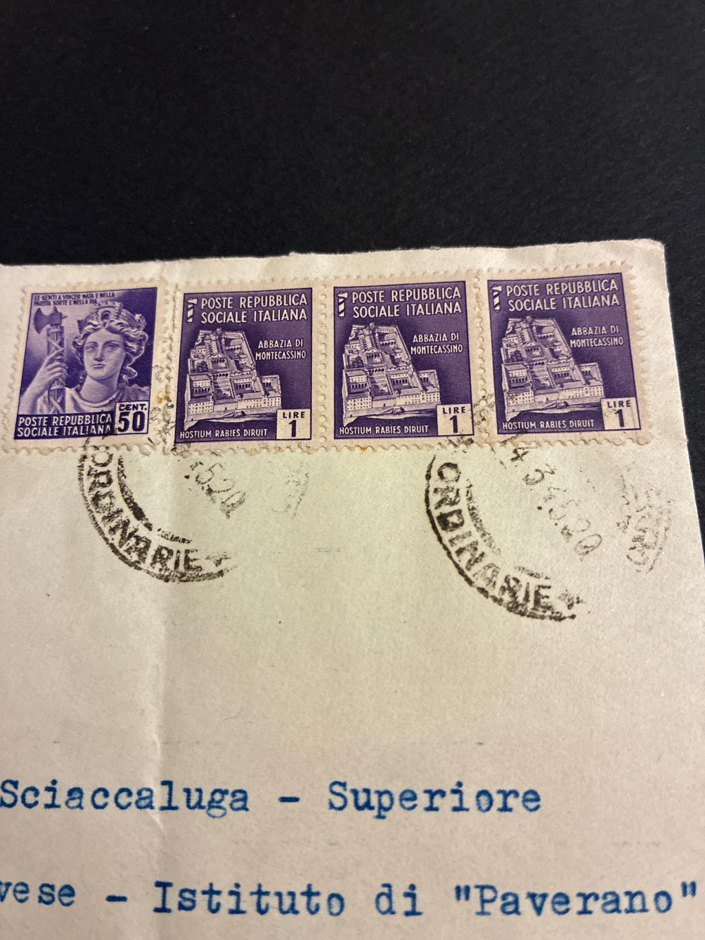Repubblica Sociale Italiana: lettera da Genova per città del 14 marzo 1945 affrancata con serie Monumenti Distrutti e serie Propaganda di Guerra in esatta tariffa da 3,50 Lire