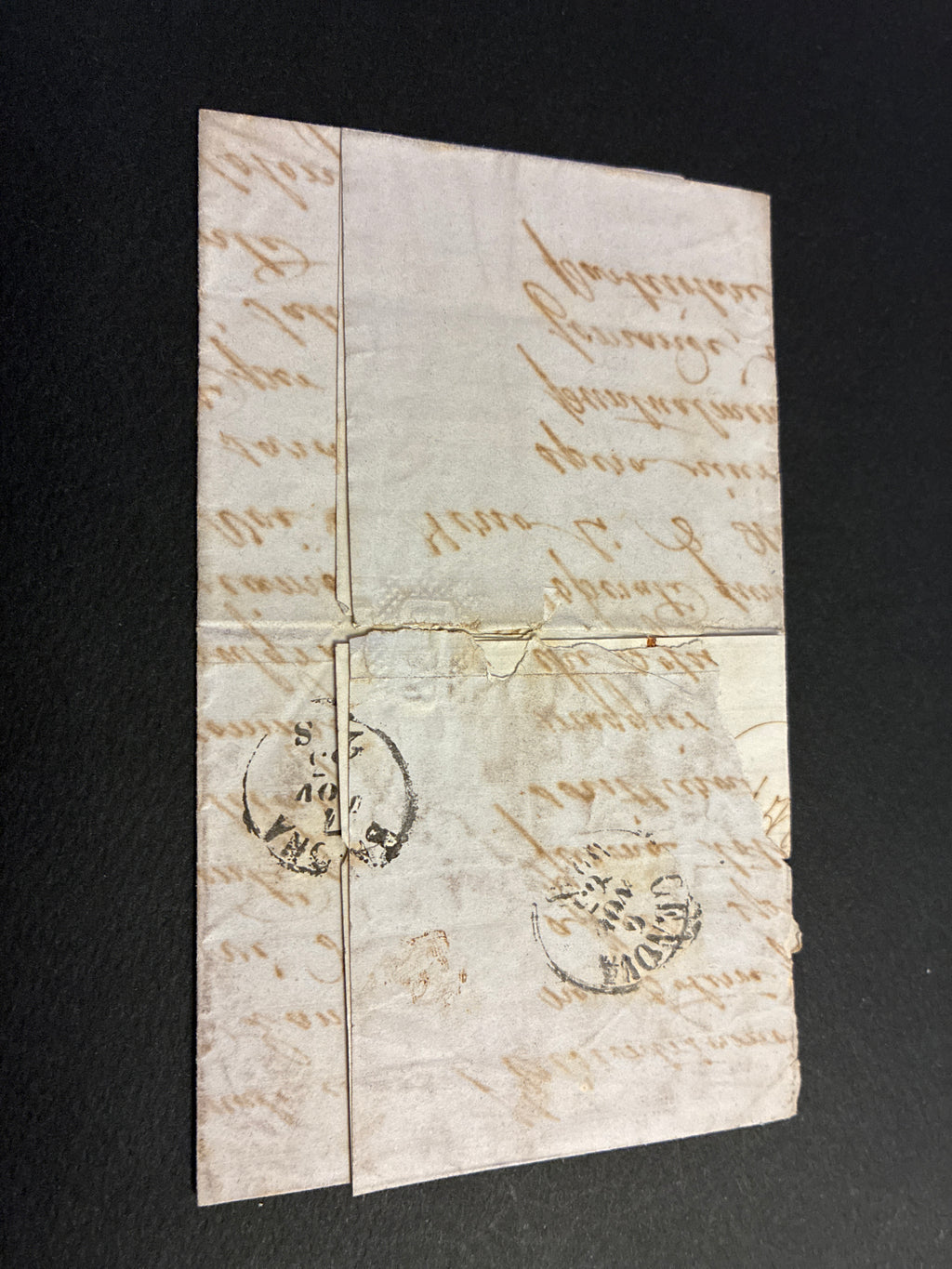 Lettera Storica 1863 da Torino a Savona con Francobollo 15c II Tipo e Transito Genova