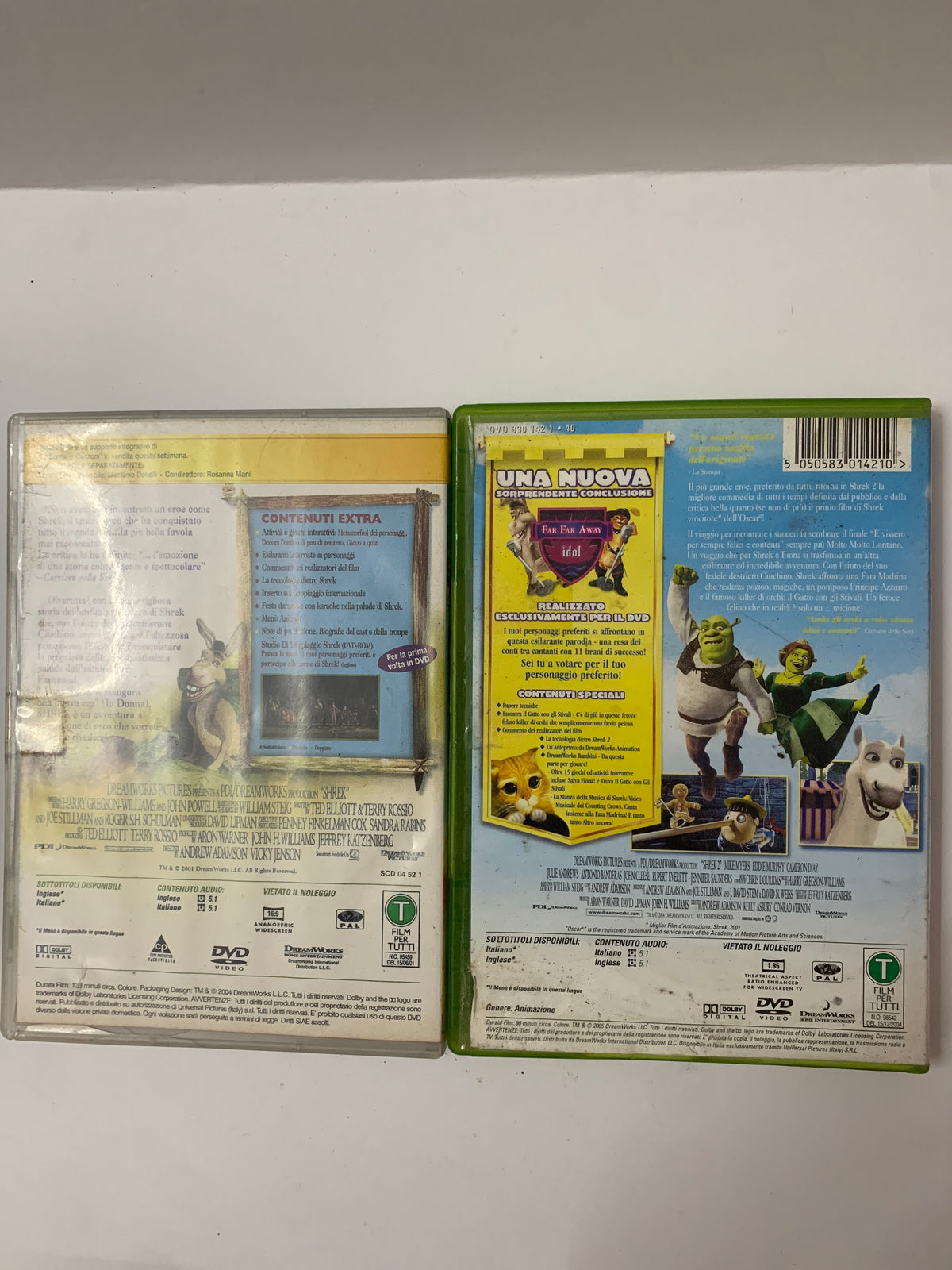 Lotto 2 DVD Film Animazione - Shrek e Shrek 2