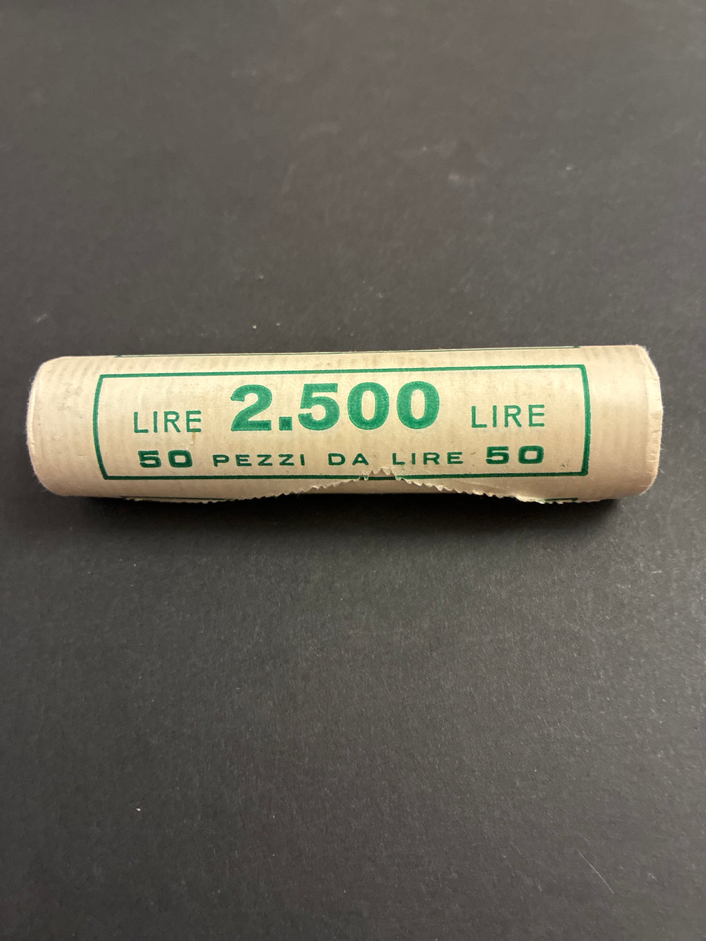 50 Lire Vulcano 1977 Rotolino Originale Zecca Sigillato Fior di Conio 50 Pezzi