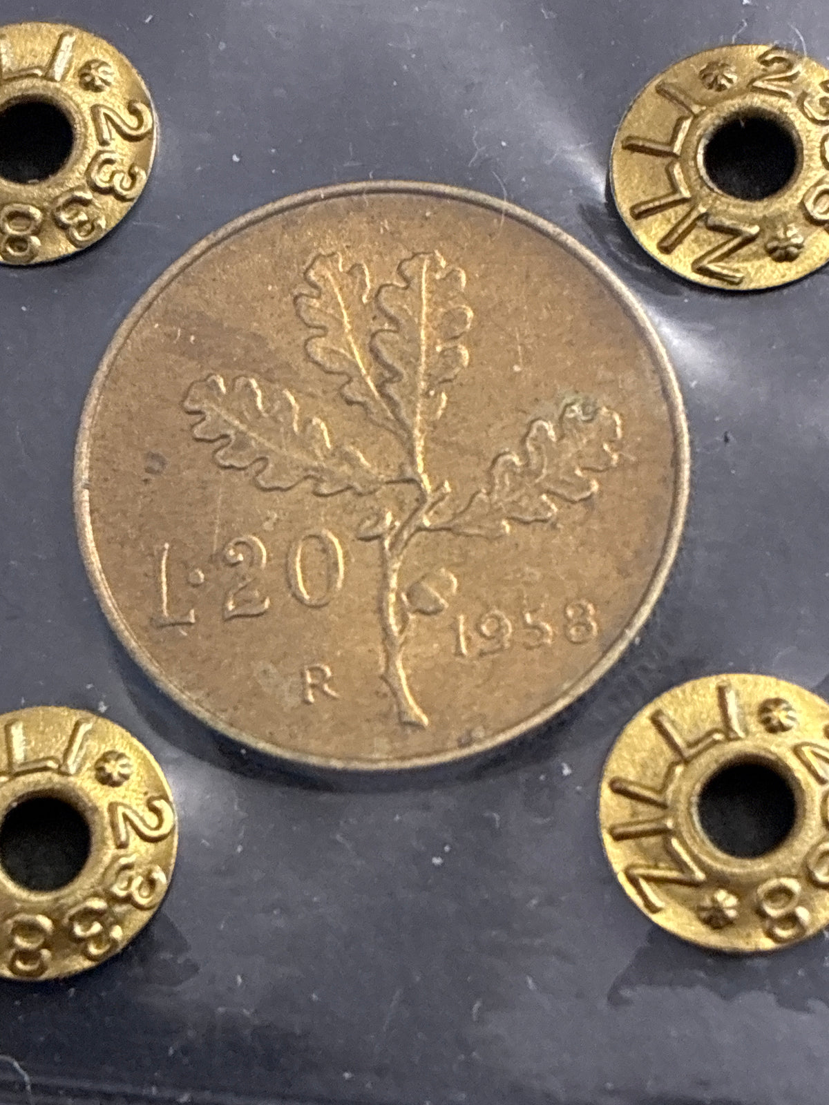 20 Lire 1958 "Ramo di Quercia" in Perizia Q.FDC
