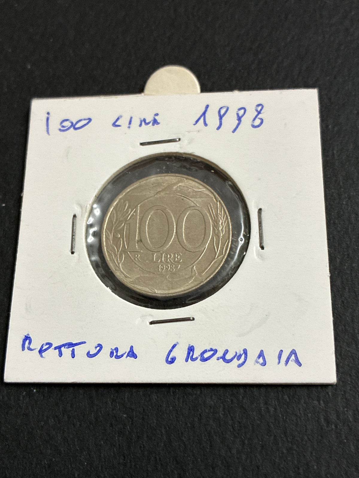 100 Lire 1998 Italia Turrita (Piccola) Repubblica Italiana - Errore di conio Rottura della Grondaia