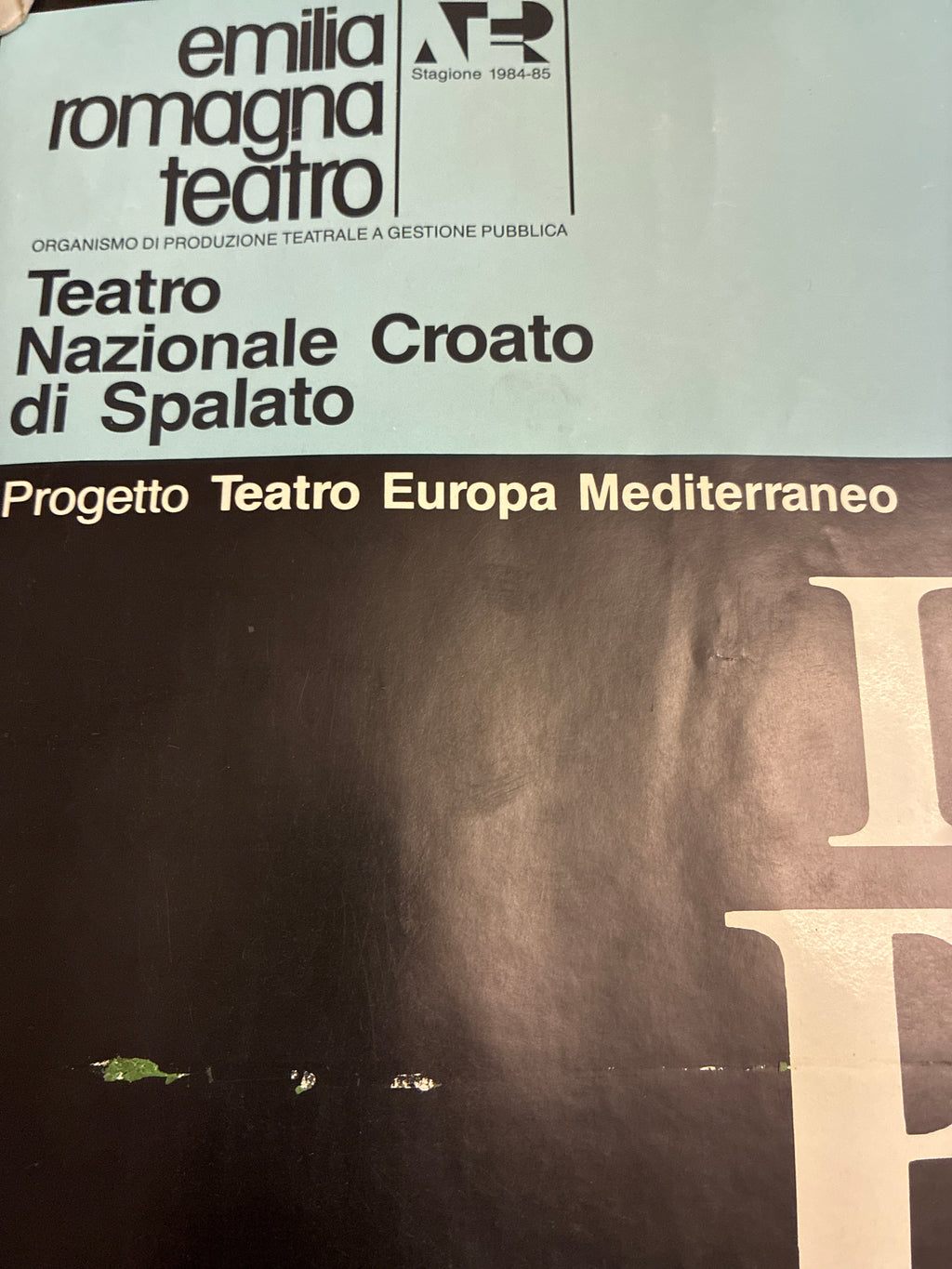 Manifesto teatrale originale "La ballata di Pulcinella capitano del popolo" - Teatro Argentina (1985)
