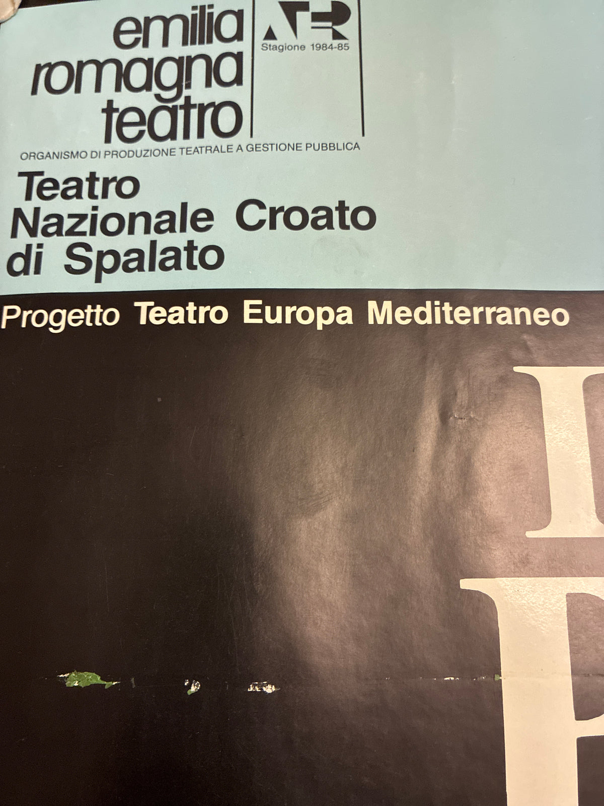 Manifesto teatrale originale "La ballata di Pulcinella capitano del popolo" - Teatro Argentina (1985)