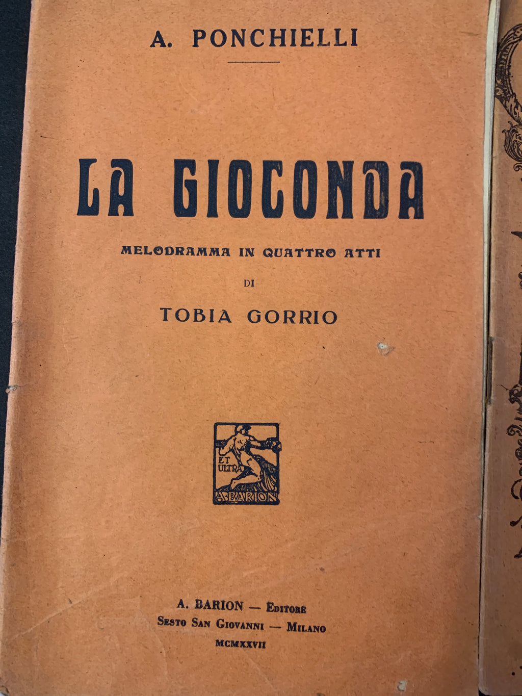 Lotto 4 Libretti d'Opera Lirica D'Epoca Anni '20-'30 Bellini Donizetti Ponchielli