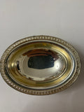 Alzatina Ovale Vintage Marchiata OLRI in Metallo Dorato/Argentato con Piedini a Zampa