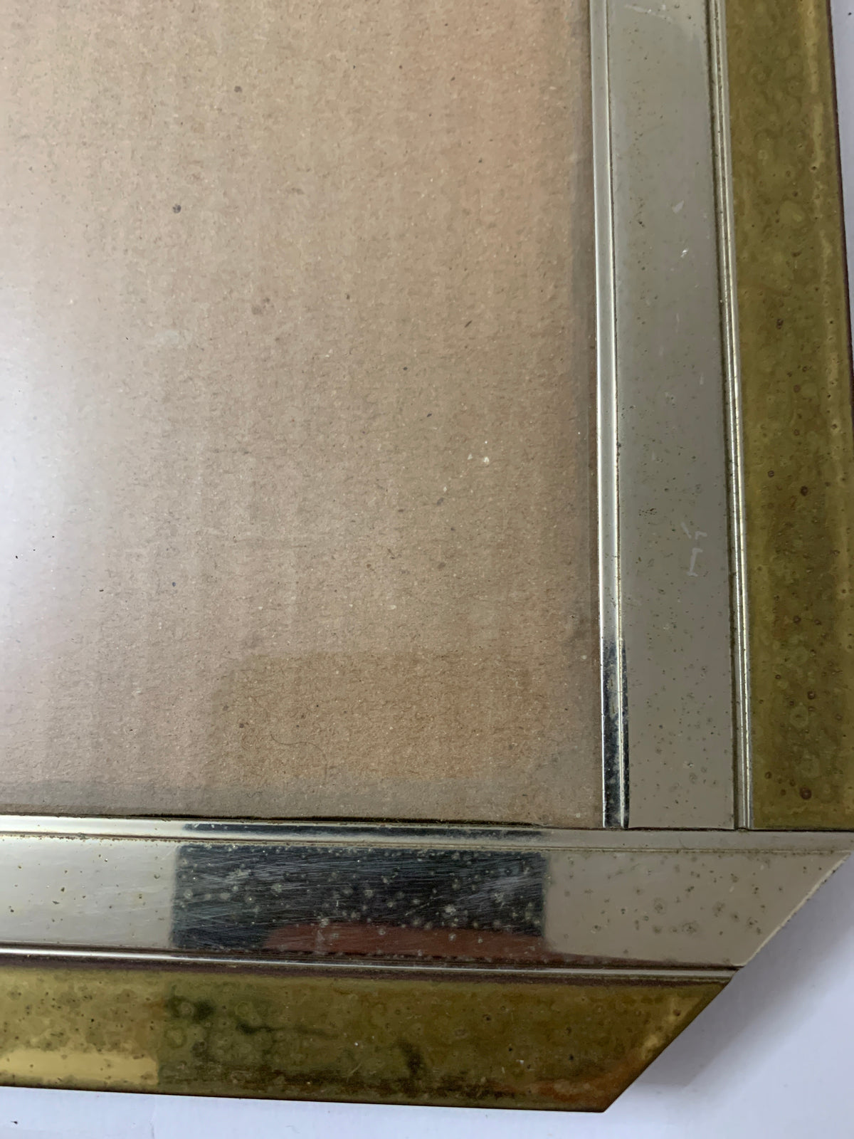Cornice portafoto vintage in metallo bicolore – Retro in velluto da tavolo