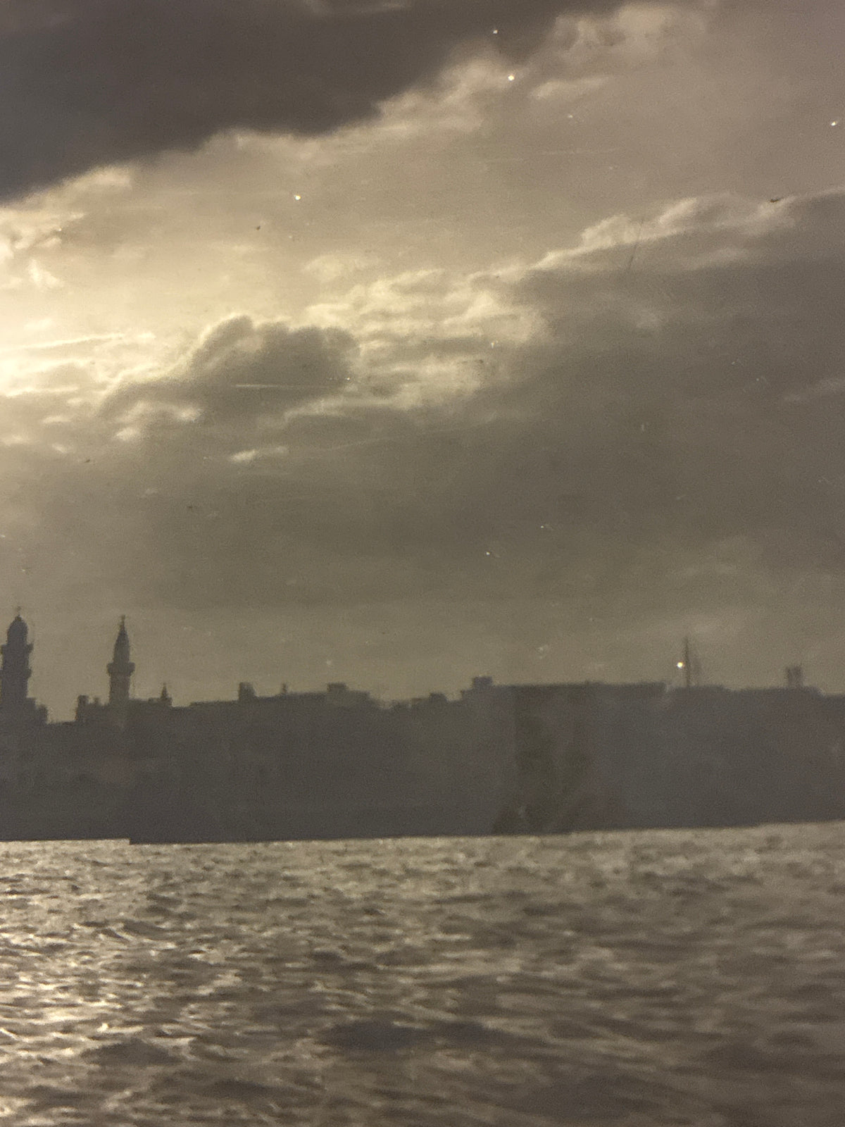 Cartolina Coloniale Libia Tripoli - Panorama dal Mare al Tramonto - Foto G. Pucci Ed. A. Traldi Milano Non Viaggiata