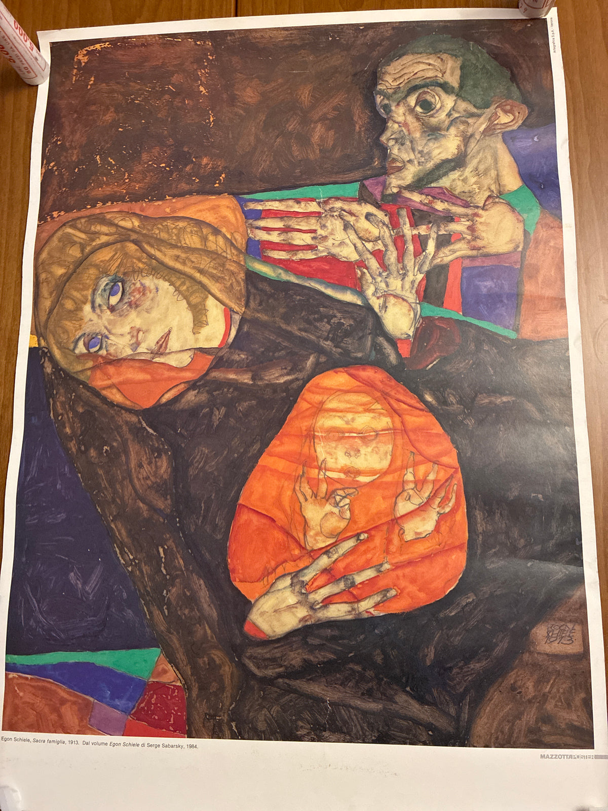 Raro Manifesto Originale Egon Schiele "La Sacra Famiglia" Sabarsky 1984 Perfettoo