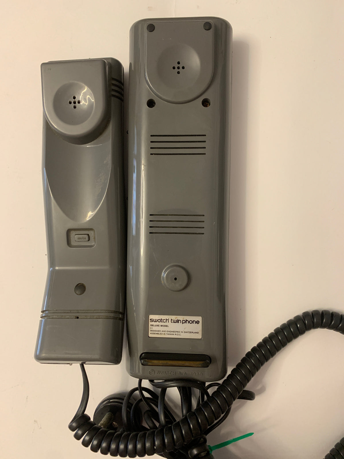 Telefono vintage Swatch Twin Phone Deluxe grigio con doppia cornetta anni '80/'90