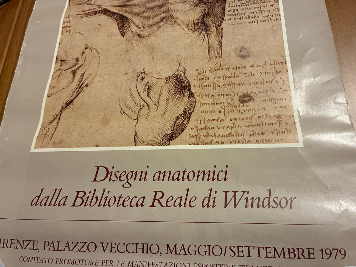 Raro Manifesto Originale 1979 Leonardo Da Vinci Mostra Firenze Palazzo Vecchio