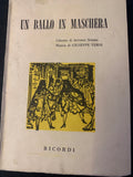 Libretto d'opera Un Ballo in Maschera - Giuseppe Verdi - Ricordi 1972