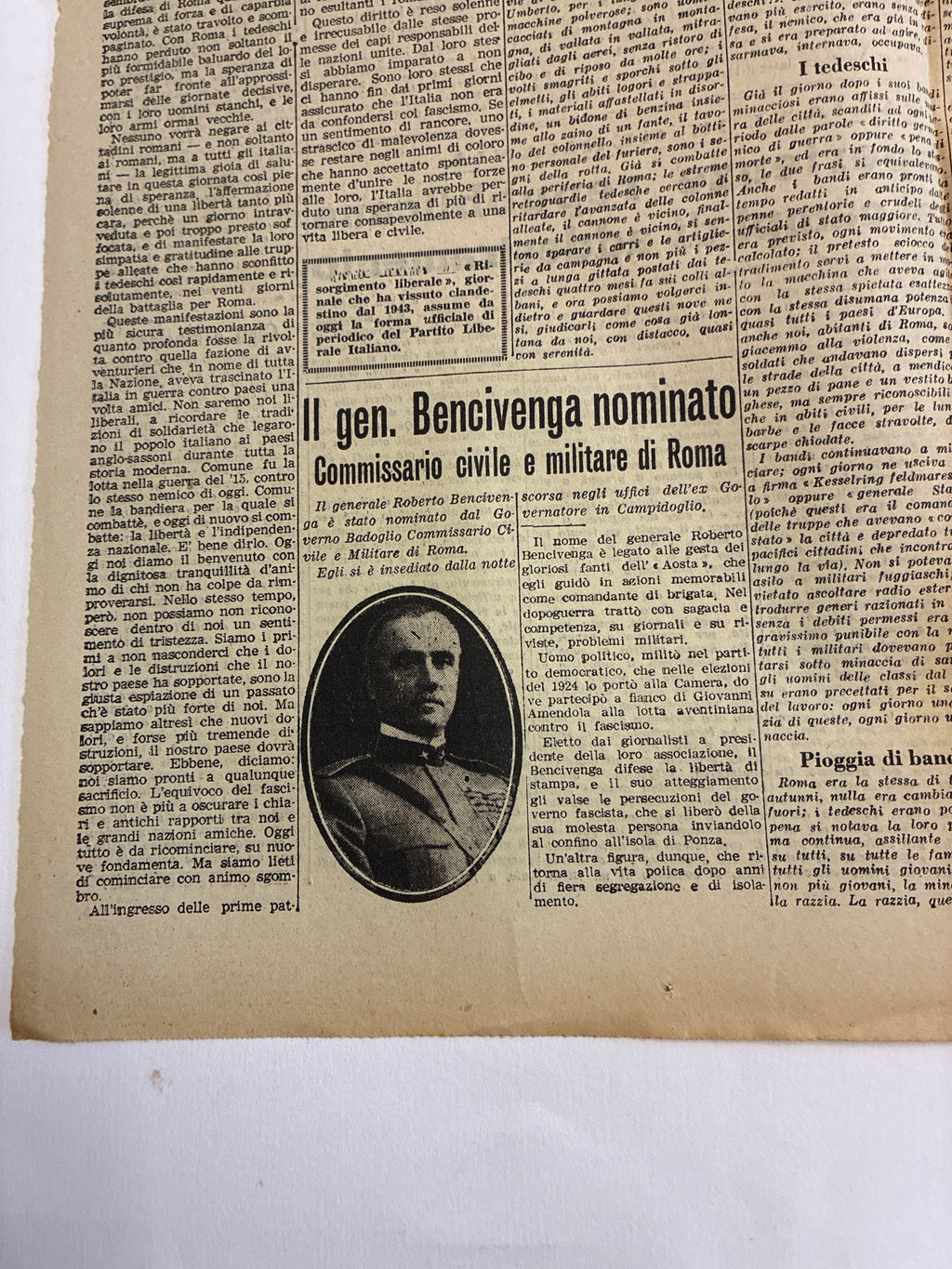 Quotidiano Originale Epoca Il Risorgimento Liberale 5 Giugno 1944 Roma Restituita Agli Italiani Seconda Guerra Mondiale