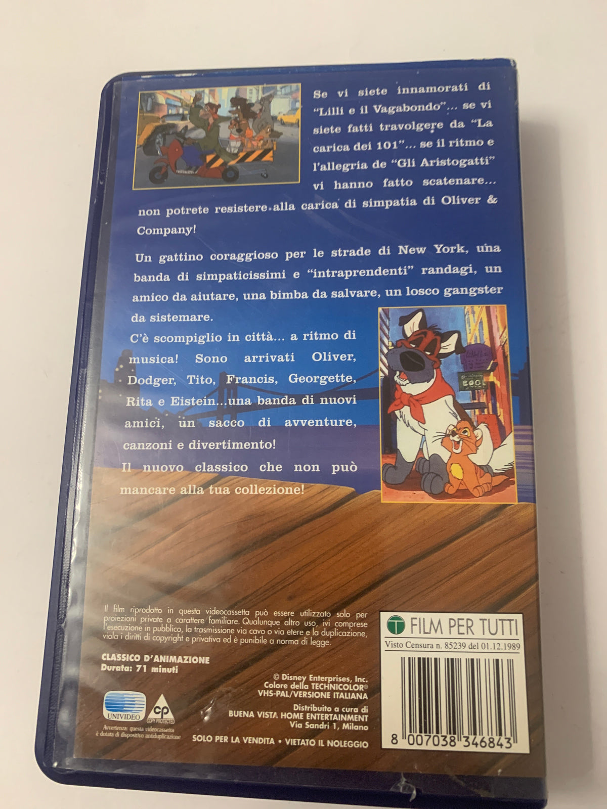 Lotto 2 VHS Walt Disney - Oliver & Company e Le Avventure di Bianca e Bernie