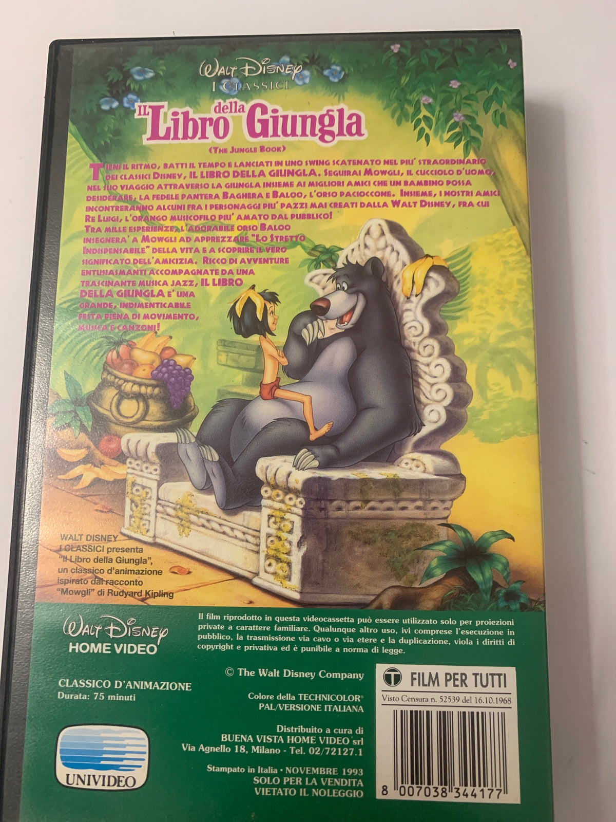 Lotto 2 VHS Walt Disney - Il Libro della Giungla e Il Libro della Giungla 2