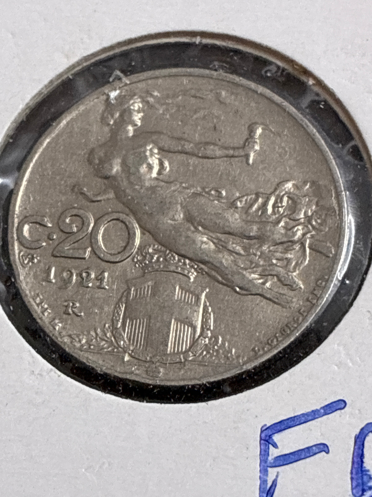 20 centesimi 1921 "Libertà Librata