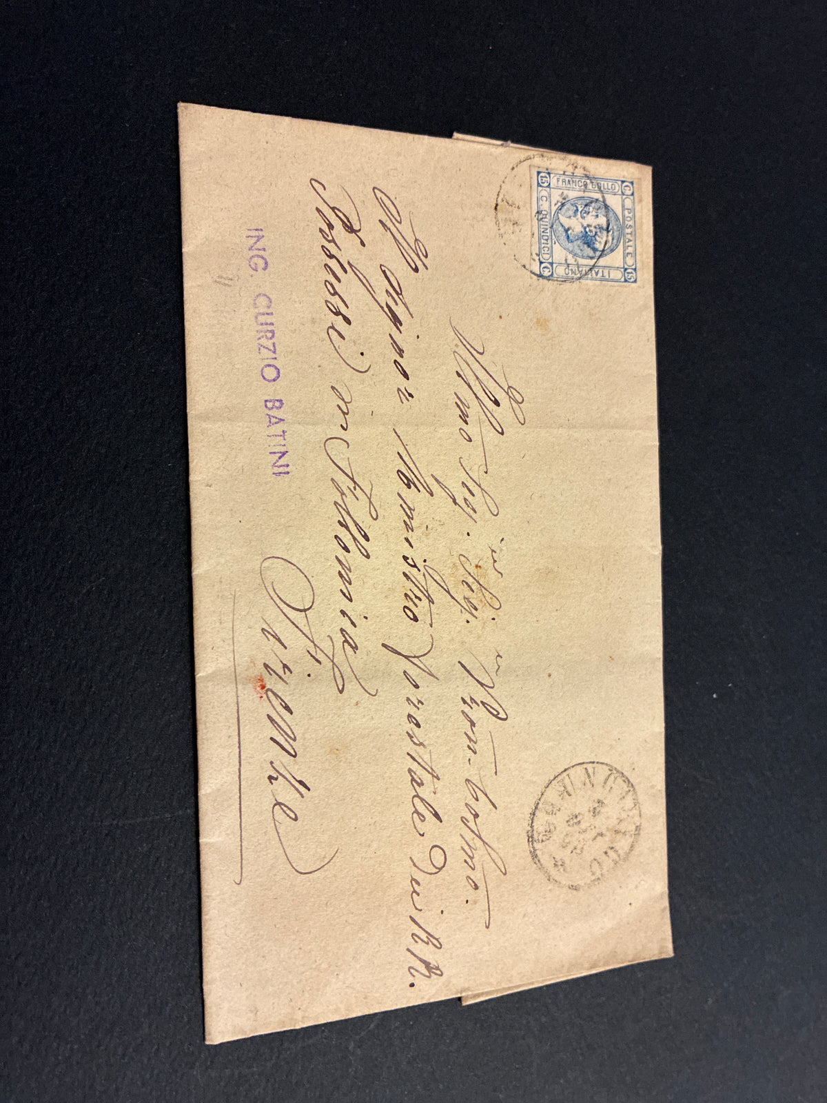 REGNO D'ITALIA 1863 - Lettera da Piombino per Firenze con 15 Centesimi Litografico II Tipo