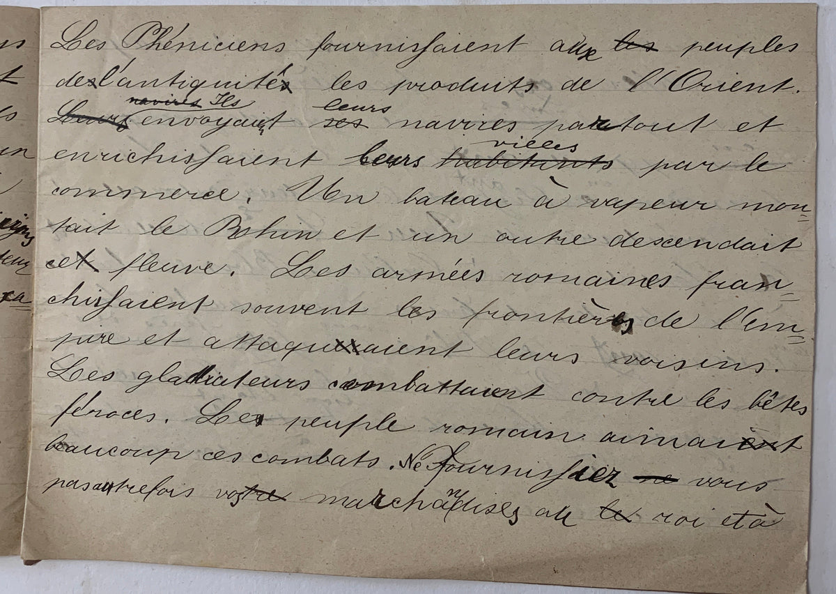 Quaderno Antico Scolastico Manoscritto per Calligrafia "Metodo Prof. Luigi Mas" – Salerno Fine '800 / Primi '900