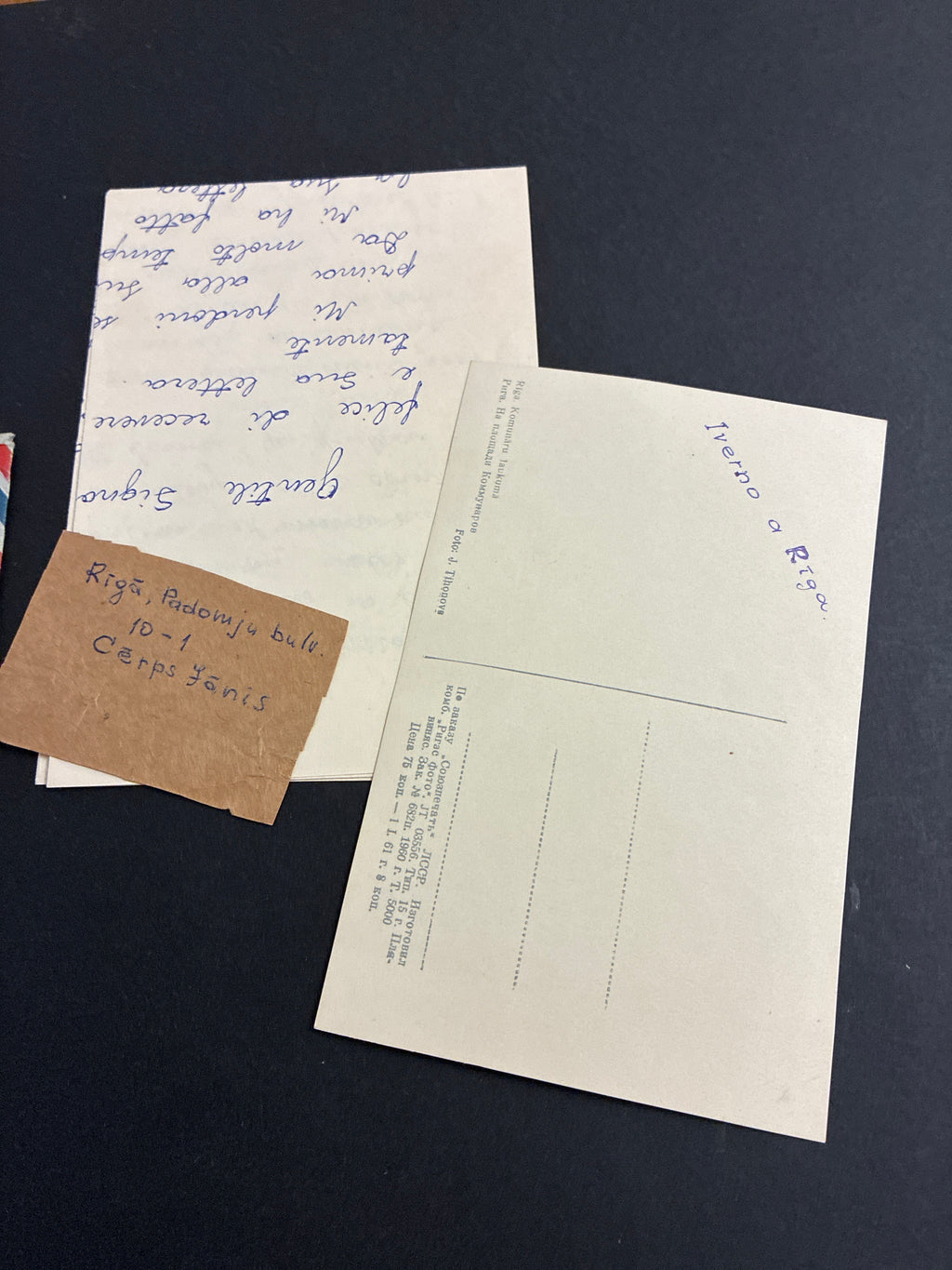 Lotto Epistolare 1961 da Riga URSS a Roma Lettera Completa Contenuto Cartolina Inverno Francobollo 16k Storia Postale Guerra Fredda Lettonia